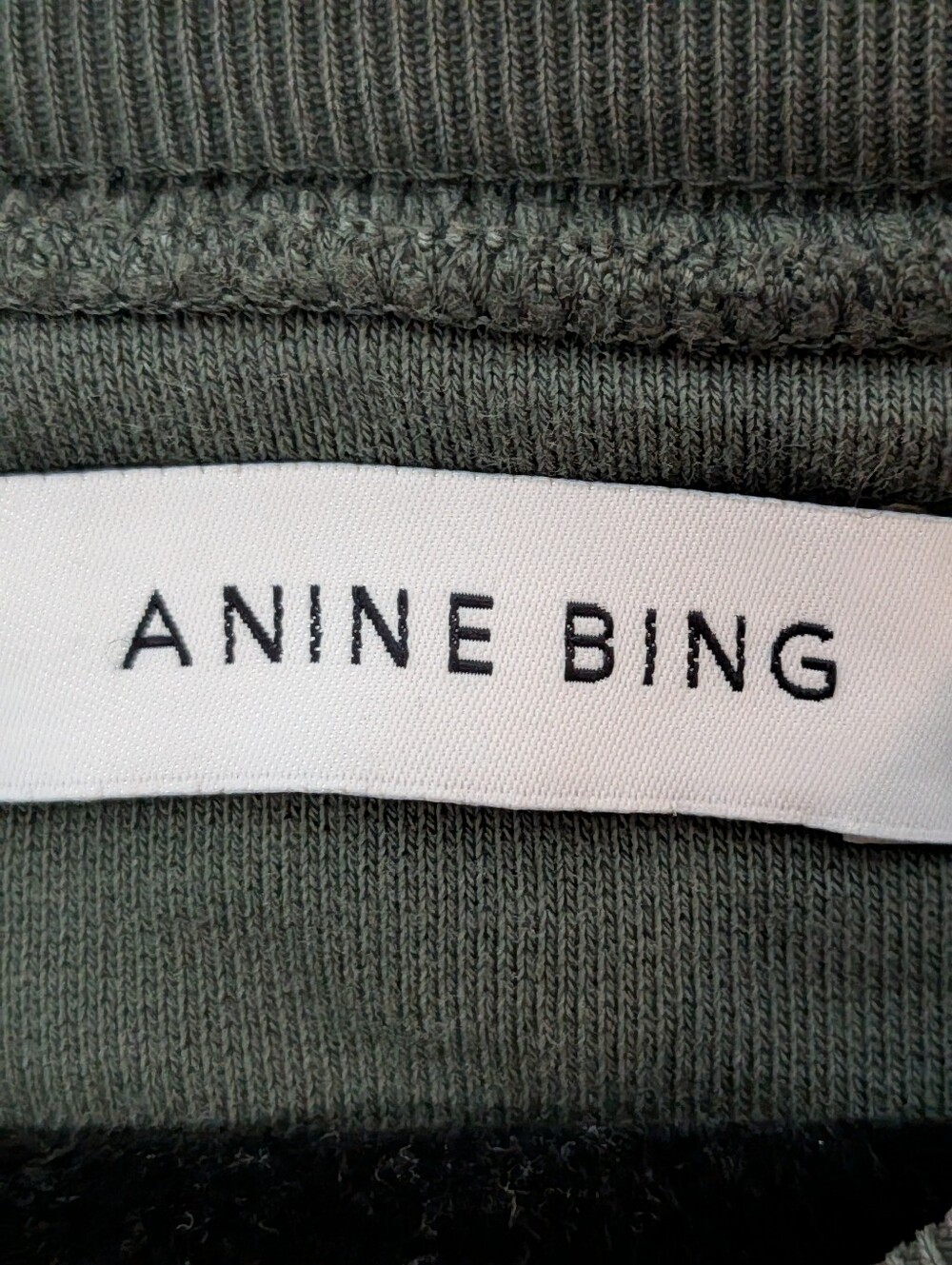 ANINE BING Tiger Sweatshirt Forest Green Organic Cotton XS - Picture 3 of 6